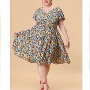 Agnes Orinda Empire Waist‎ Floral Dress